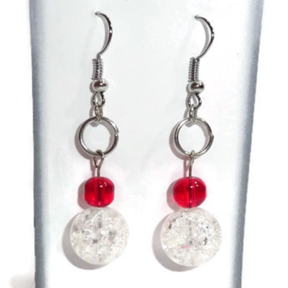 Handmade Beaded Dangle Earrings #43 - Picture 2 of 5